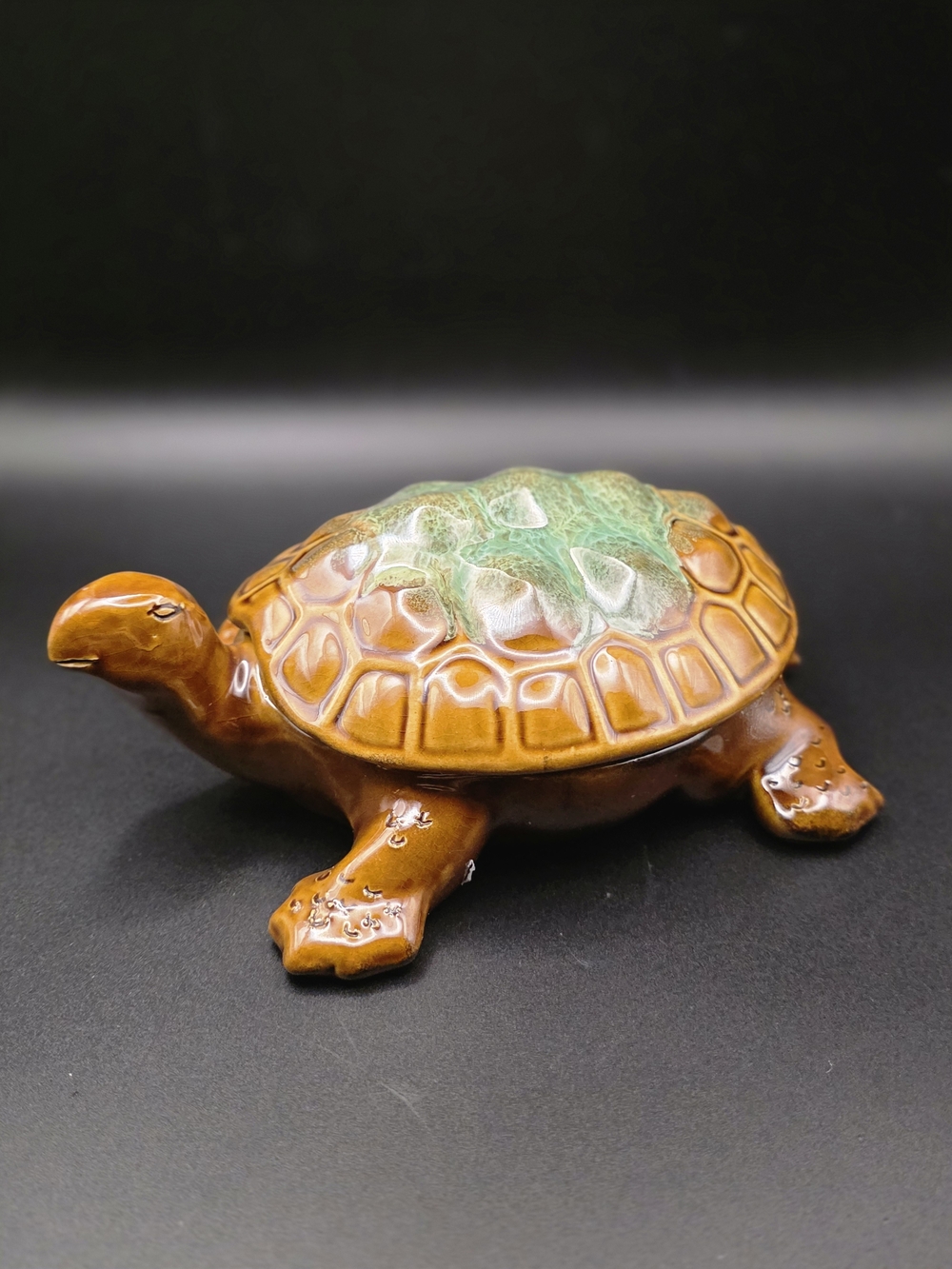 Vintage Van Briggle Pottery High Glaze Turtle Trinket Box Colorado Springs
